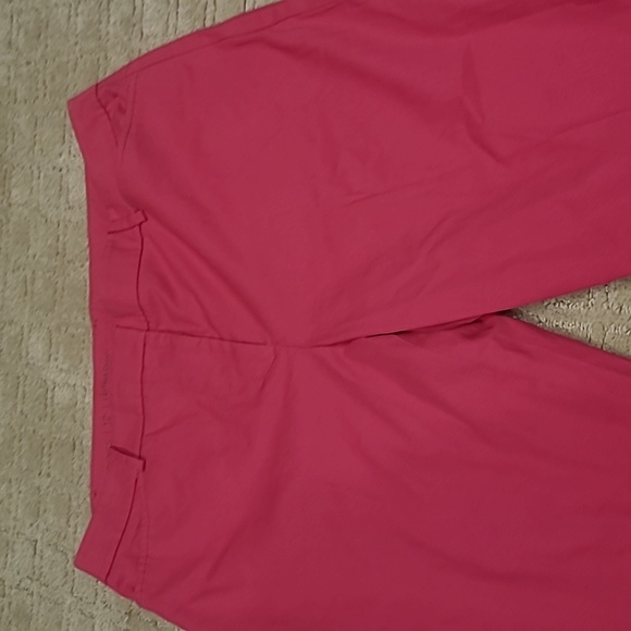 Pantalon Crop Talbots 'The Perfect Crop' - Taille 16P (Petites), Toile Seersucker Rose - Neuf Avec étiquettes
